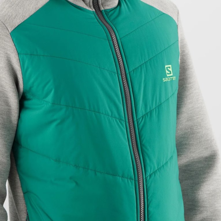 Pánské Bundy Salomon Essential Xwarm Hybridní Šedé Zelene | CZ 80BWZDJ